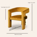 MEZE Modern Fabric Accent Chair – Yellow Upholstery, Stylish & Comfortable