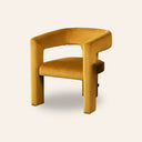 MEZE Modern Fabric Accent Chair – Yellow Upholstery, Stylish & Comfortable