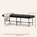 MILAN Black Leather Bench – Elegant Upholstered Seating for Home or Office