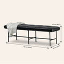 MILAN Black Leather Bench – Elegant Upholstered Seating for Home or Office