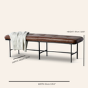 MILAN Brown Leather Bench – Stylish Upholstered Seating for Hallway or Dining