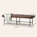 MILAN Brown Leather Bench – Stylish Upholstered Seating for Hallway or Dining