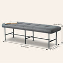 MILAN Grey Leather Bench