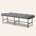 MILAN Grey Leather Bench