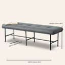 MILAN Grey Leather Bench