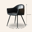 MILAN Leather Armchair (Black)