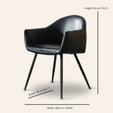 MILAN Leather Armchair (Black)