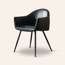 Fauteuil en cuir MILAN (noir)