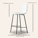 Tabouret de bar en cuir MILAN (75 cm BLANC)