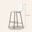 MILAN Leather Bar Stool (75cm WHITE)