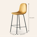 Tabouret de bar en velours MILAN (65 cm – Jaune)