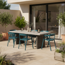 Fauteuil en plastique bleu MILLS – Sièges d'intérieur/extérieur élégants, légers et modernes