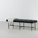 MILAN Black Leather Bench – Elegant Upholstered Seating for Home or Office