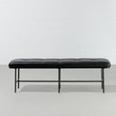 MILAN Black Leather Bench – Elegant Upholstered Seating for Home or Office