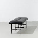 MILAN Black Leather Bench – Elegant Upholstered Seating for Home or Office
