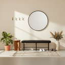 Banc en cuir noir MILAN – Élégant siège rembourré pour la maison ou le bureau