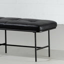 MILAN Black Leather Bench – Elegant Upholstered Seating for Home or Office