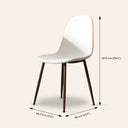 Milan White Leather Side Chair with Faux Walnut Legs – Modern Dining Accent Chair