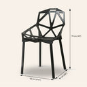 Fauteuil d'appoint géométrique moderne – Noir | Sièges contemporains