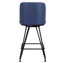 Princeton 26” Modern Swivel Faux Leather Upholatered Counter Stool with Metal Frame (Set of 2)