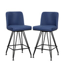 Princeton 26” Modern Swivel Faux Leather Upholatered Counter Stool with Metal Frame (Set of 2)