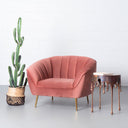 AUDREY Pink Fabric Upholstered Chair