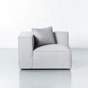Canapé d'angle sectionnel MASON – Unité d'assise sectionnelle en tissu gris