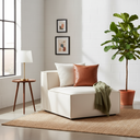 Module de chaise sans accoudoirs MASON - Sièges de salon modulaires modernes blancs