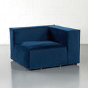 MASON Velvet Blue Fabric Corner Chair Module