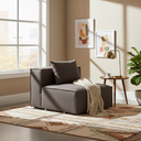 MASON Modular Armless Chair in Dark Grey Fabric