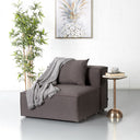 MASON Modular Armless Chair in Dark Grey Fabric