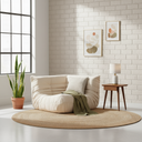 Module de chaise d'angle en tissu beige TOGO