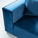 Module de chaise d'angle en tissu velours bleu MASON