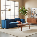 Module de chaise d'angle en tissu velours bleu MASON