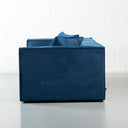 Module de chaise d'angle en tissu velours bleu MASON