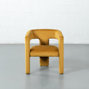 Fauteuil d'appoint moderne MEZE en tissu – Revêtement jaune, élégant et confortable