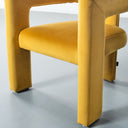 Fauteuil d'appoint moderne MEZE en tissu – Revêtement jaune, élégant et confortable