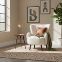 Chaise de salle à manger en tissu crème COSTA