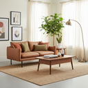 Canapé 3 places en cuir marron MAPLETON – Canapé moderne