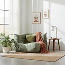 Module de chaise d'angle en tissu vert TOGO