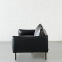 Canapé en cuir MAPLETON (3 places, noir) – Moderne, confortable et durable