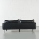Canapé en cuir MAPLETON (3 places, noir) – Moderne, confortable et durable