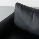 Canapé en cuir MAPLETON (3 places, noir) – Moderne, confortable et durable