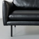 Canapé en cuir MAPLETON (3 places, noir) – Moderne, confortable et durable