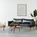 Canapé en cuir MAPLETON (3 places, noir) – Moderne, confortable et durable