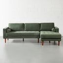 FONDA – RIGHT Facing Green Fabric Sectional Sofa