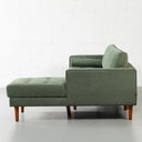 FONDA – RIGHT Facing Green Fabric Sectional Sofa