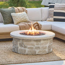 Scottsdale - Round Stone Propane Fire Pit Table By Real Flame