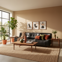 ALGORA Black Leather Sofa