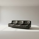 ALGORA Black Leather Sofa